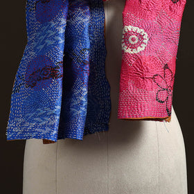 Reversible silk bengal hand kantha stitch stole 114