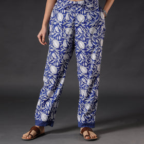 Rich Blue Sanganeri Block Printing Cotton Pant Online