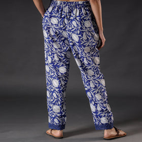 Rich Blue Sanganeri Block Printing Cotton Pant Online
