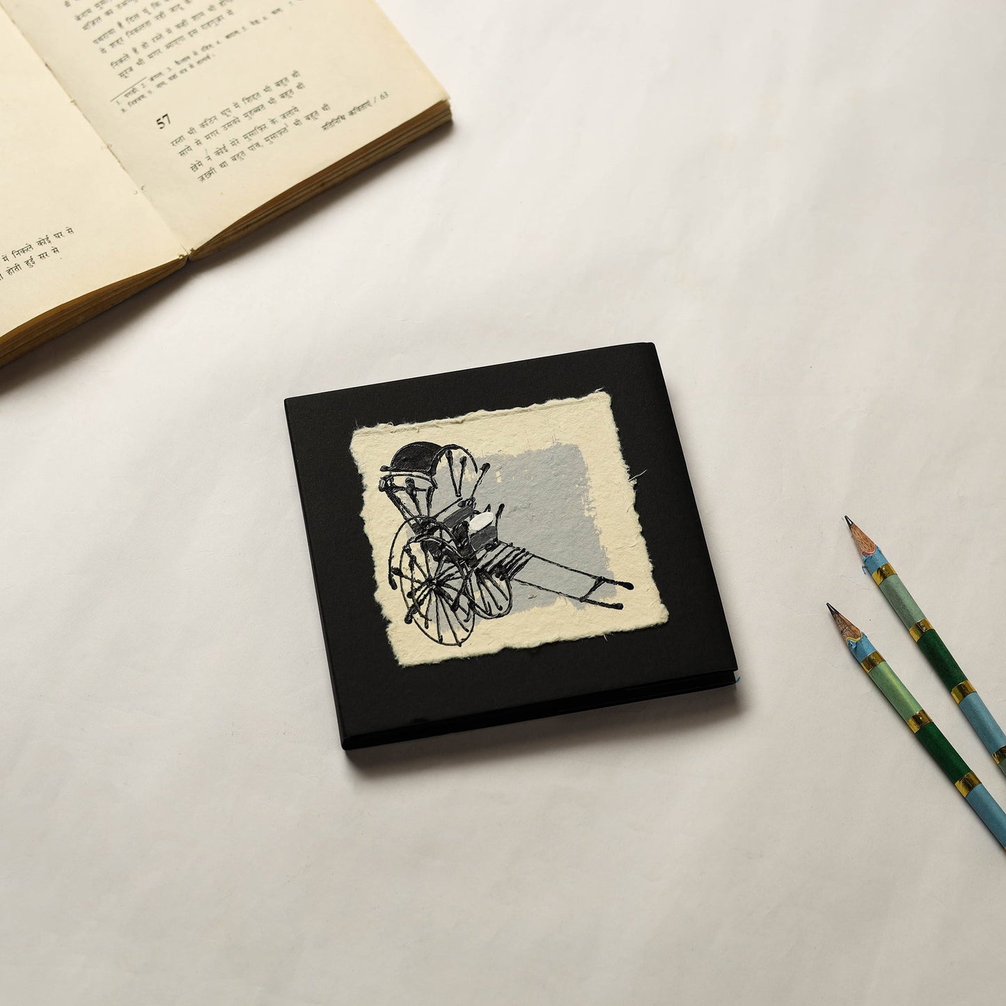 Rickshaw - Handpainted Handmade Paper Diary