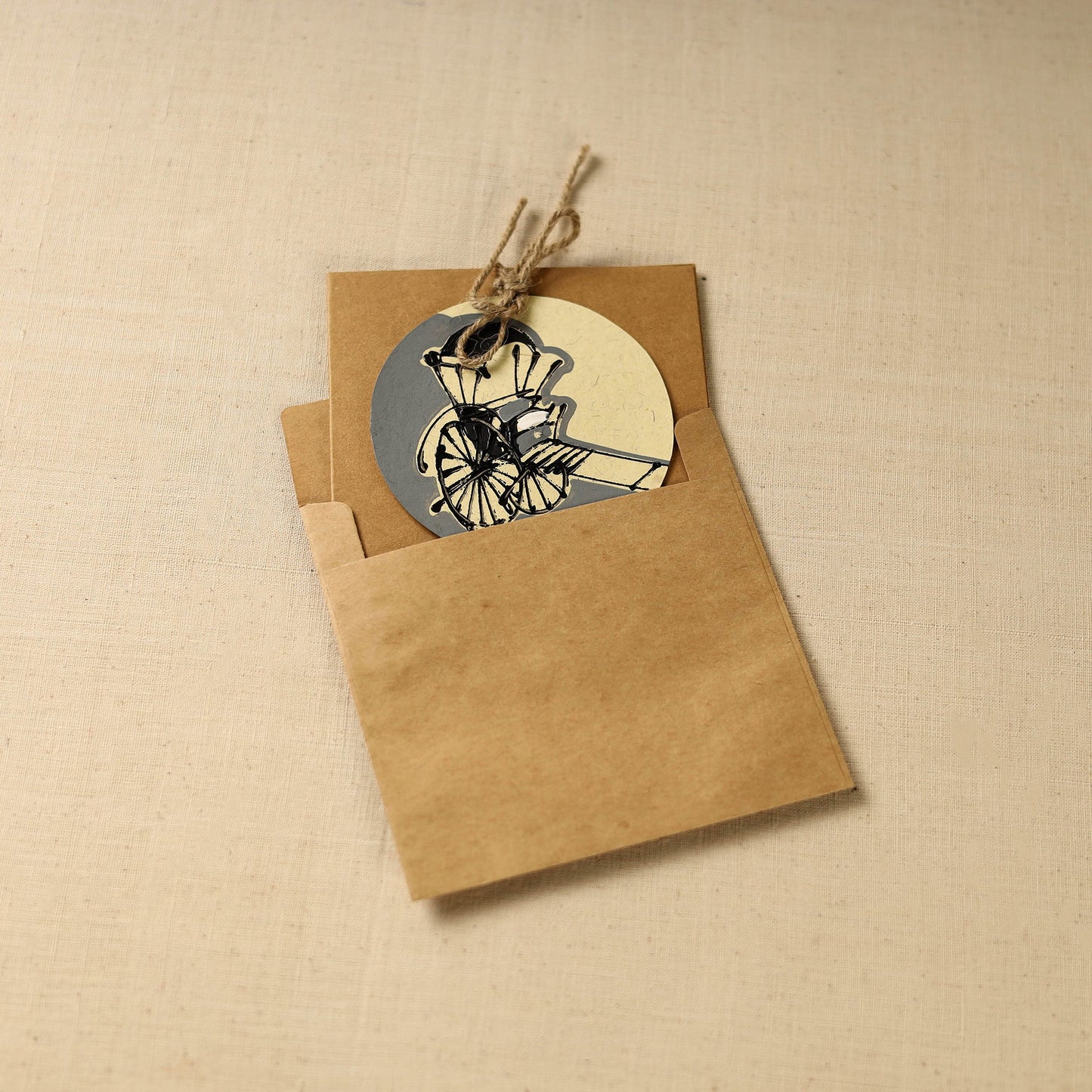 Rickshaw - Handpainted Handmade Paper Greeting Card