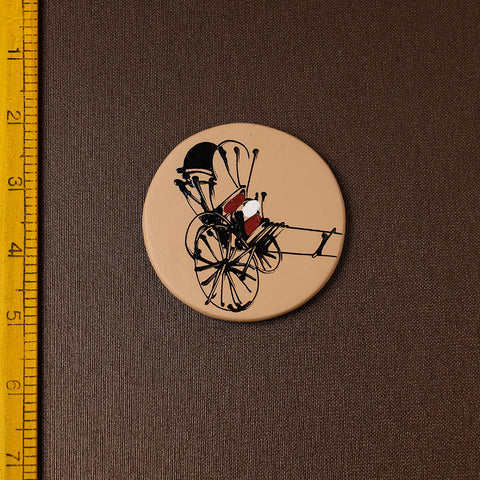  Rickshaw - Handpainted Terracotta Fridge Magnet 