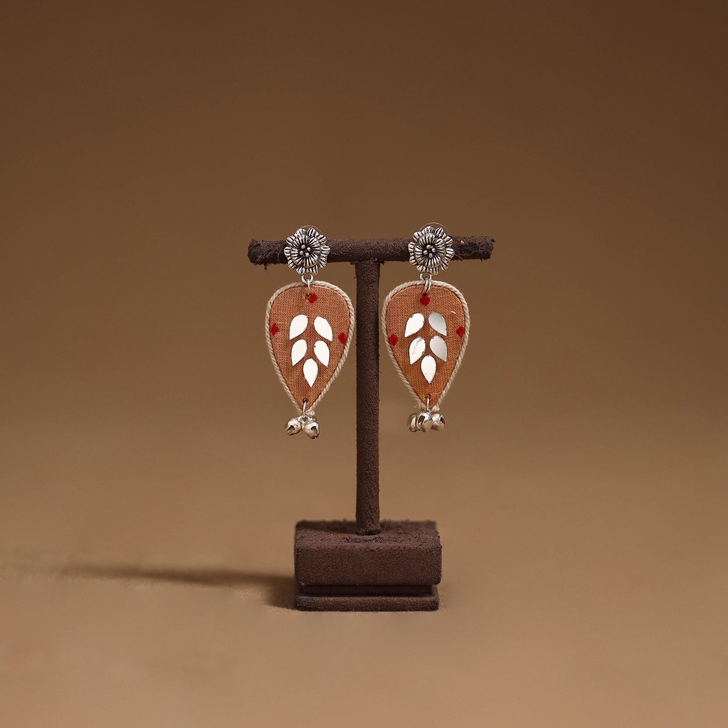 Riya mirror & ghungroo work gs fabart handmade earrings