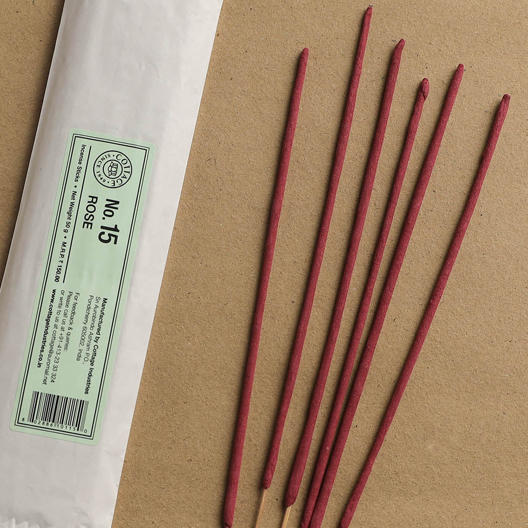 Rose - Sri Aurobindo Ashram Natural Incense Sticks (50 gm)