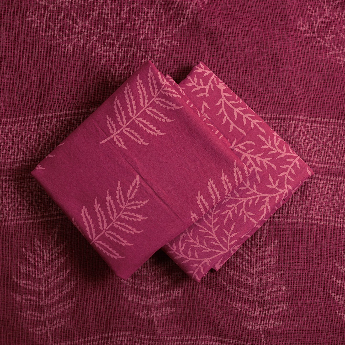  3pc Cotton Rouge Pink Jaipur Print Dress Material