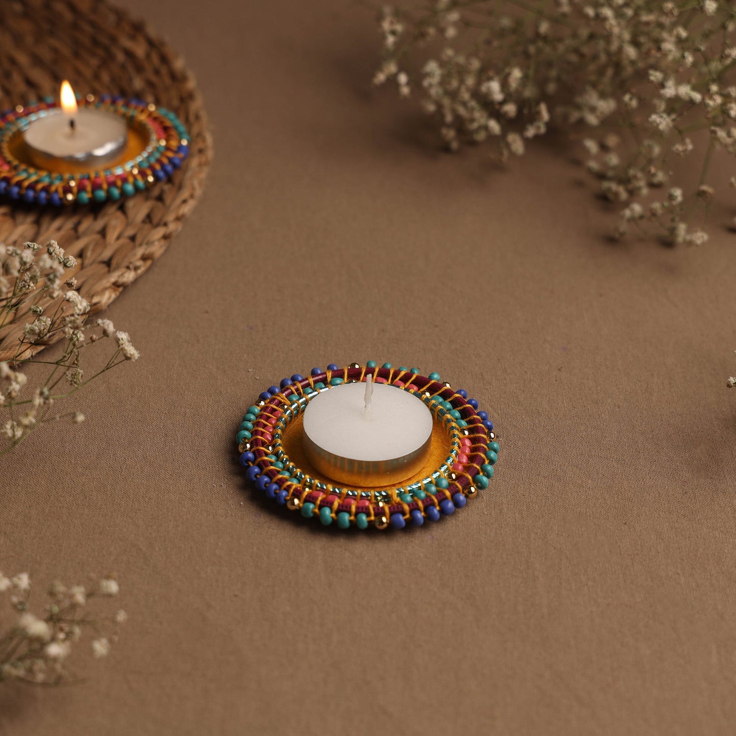 Round - handmade bangle tea light holder (set of 2)