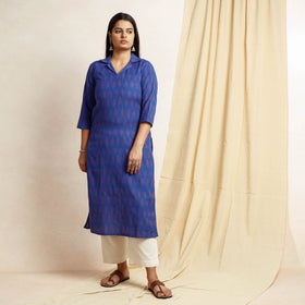  Pochampally Ikat Weaving Cotton Long Kurta 