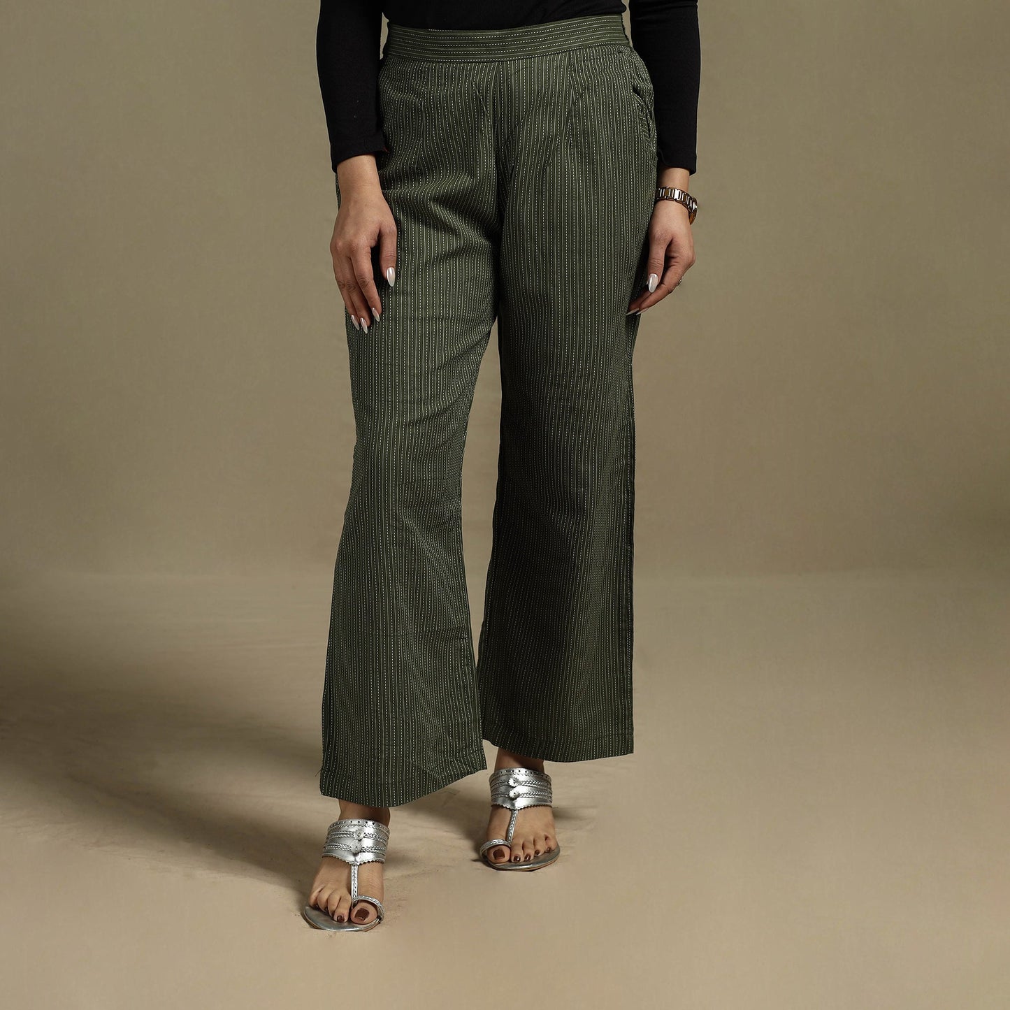 Running stitch cotton elasticated plain palazzo 11 - s