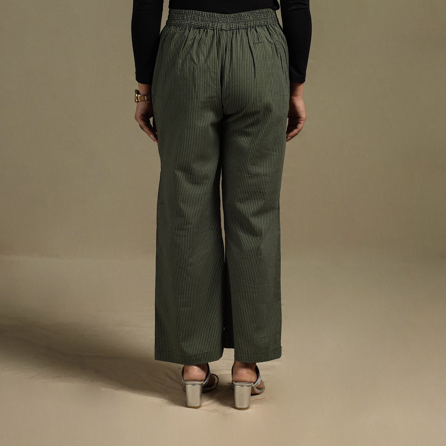 Running stitch cotton elasticated plain palazzo 11 - s