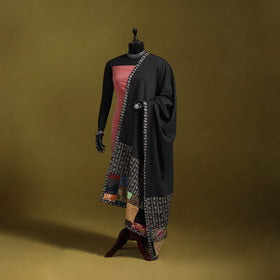 Running stitch with patchwork cotton dupatta 01