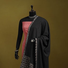 Running stitch with patchwork cotton dupatta 01