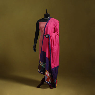 Running stitch with patchwork cotton dupatta 02