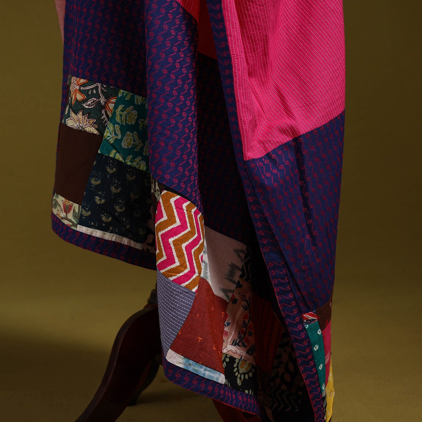 Running stitch with patchwork cotton dupatta 02