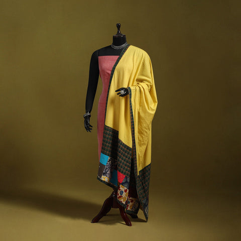 Running stitch with patchwork cotton dupatta 03