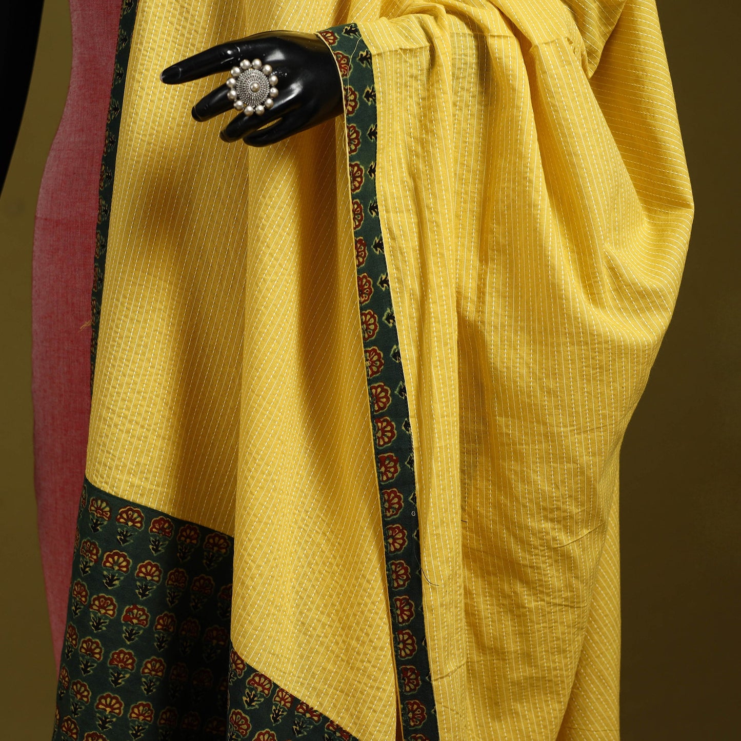 Running stitch with patchwork cotton dupatta 03