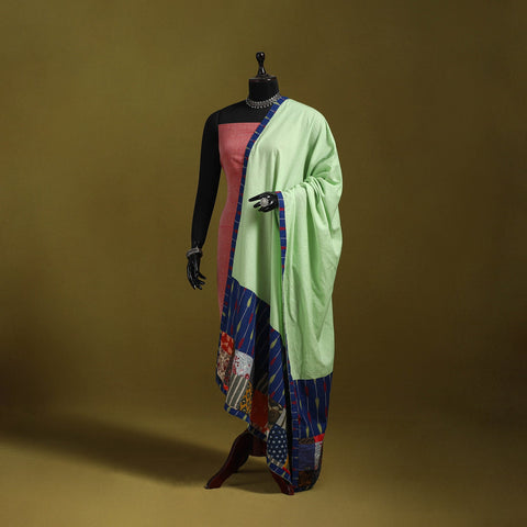 Running stitch with patchwork cotton dupatta 04