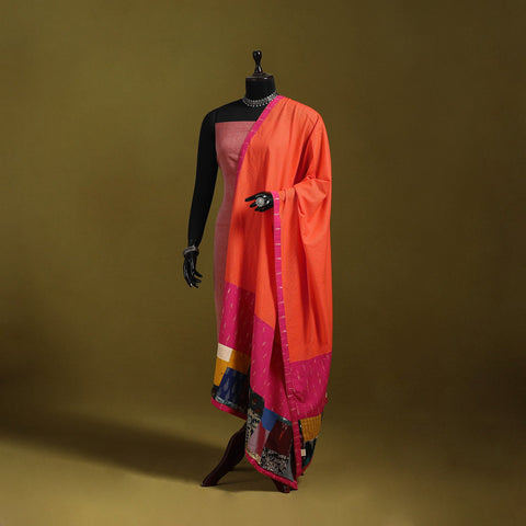 Running stitch with patchwork cotton dupatta 05