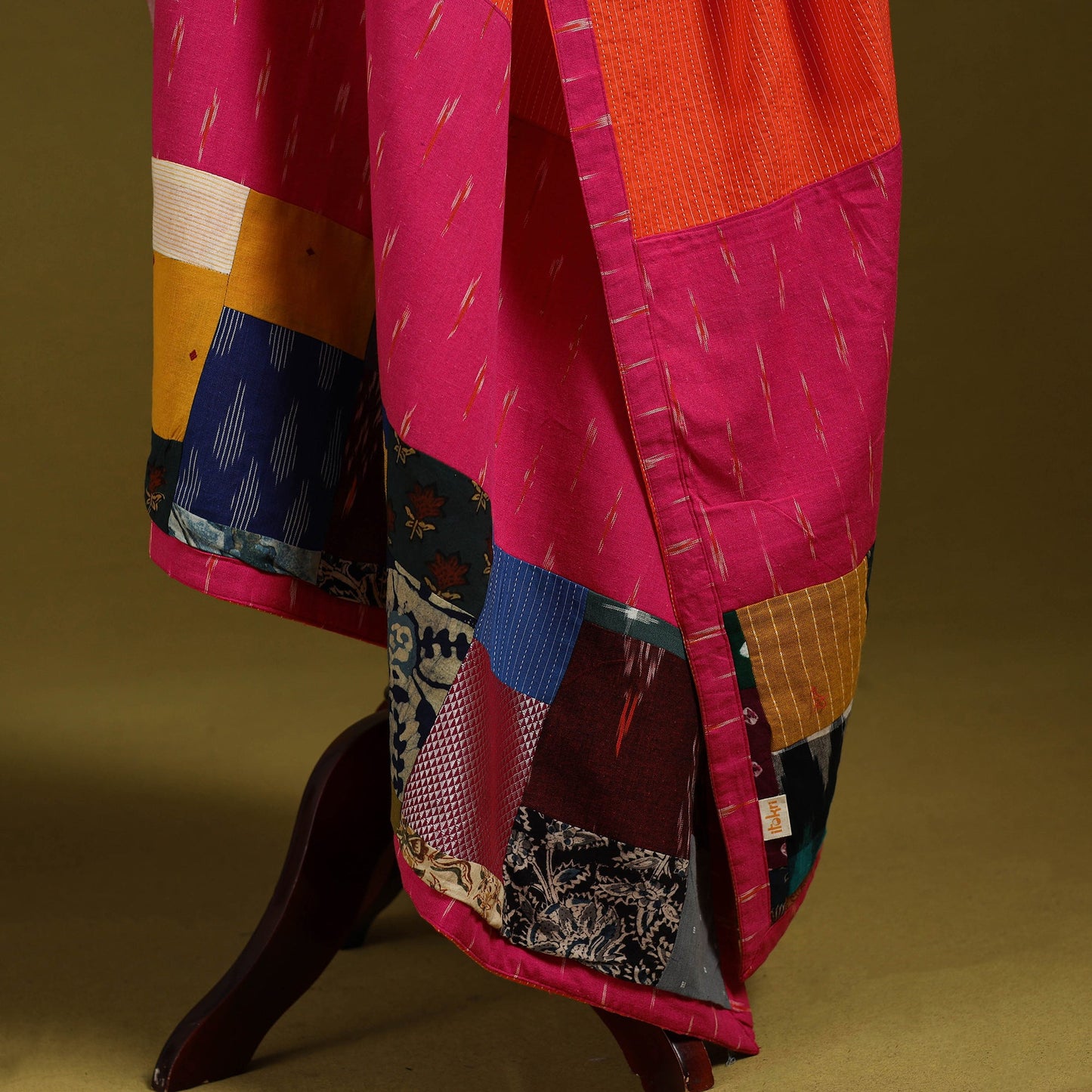 Running stitch with patchwork cotton dupatta 05