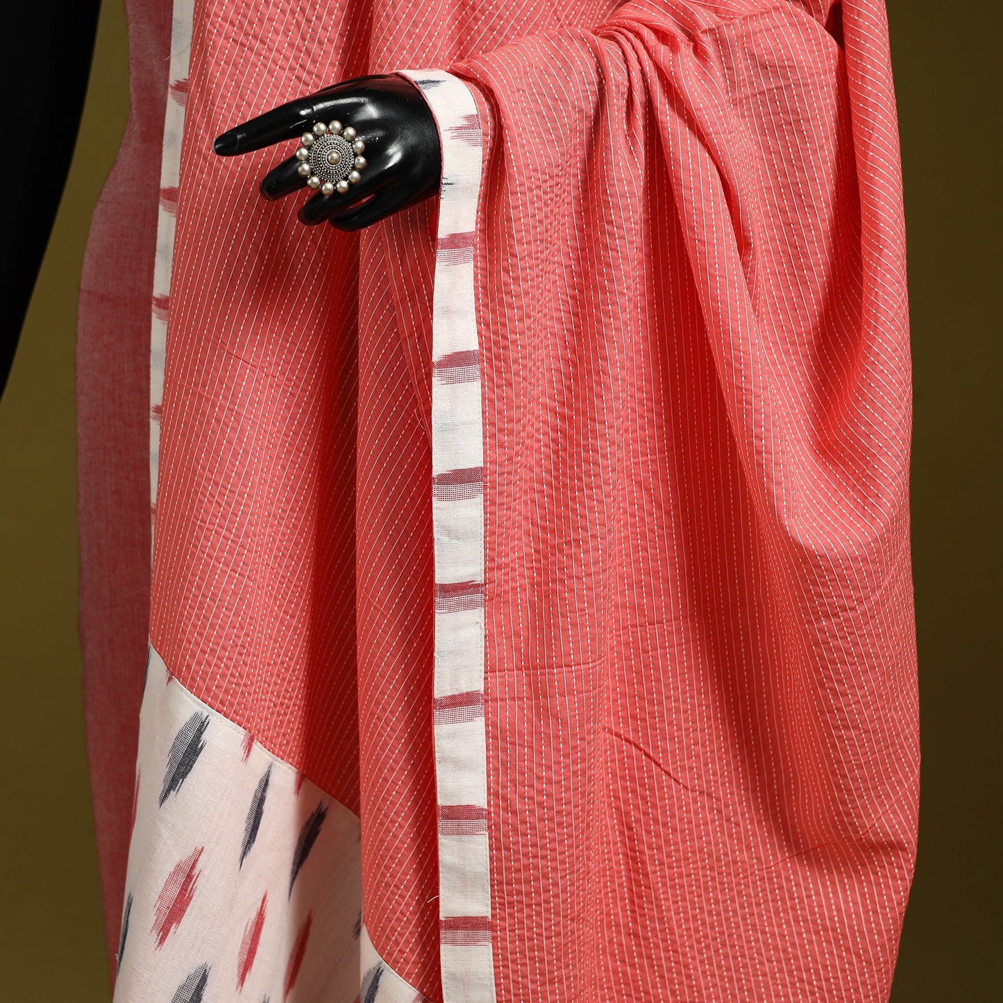 Running stitch with patchwork cotton dupatta 09