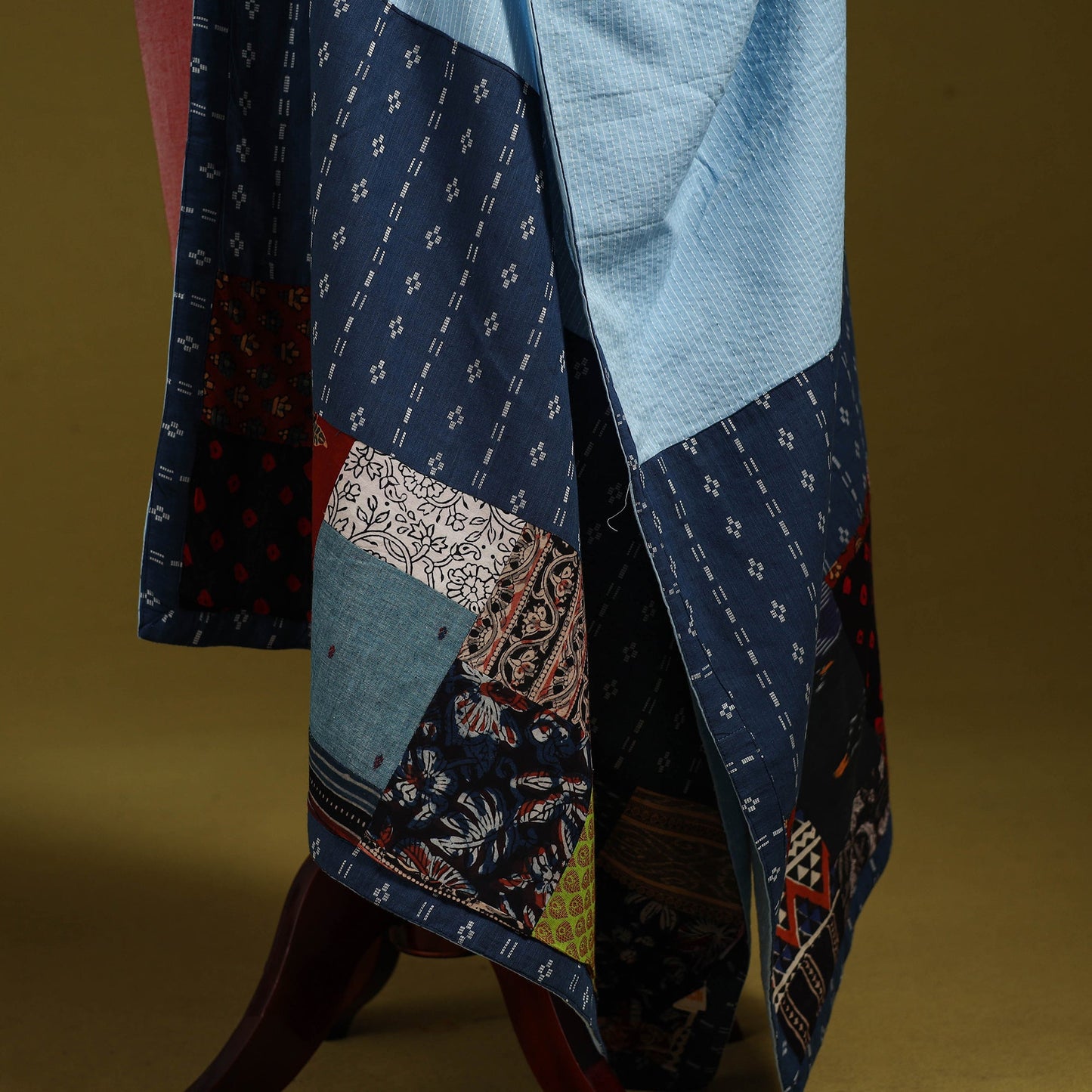 Running stitch with patchwork cotton dupatta 11