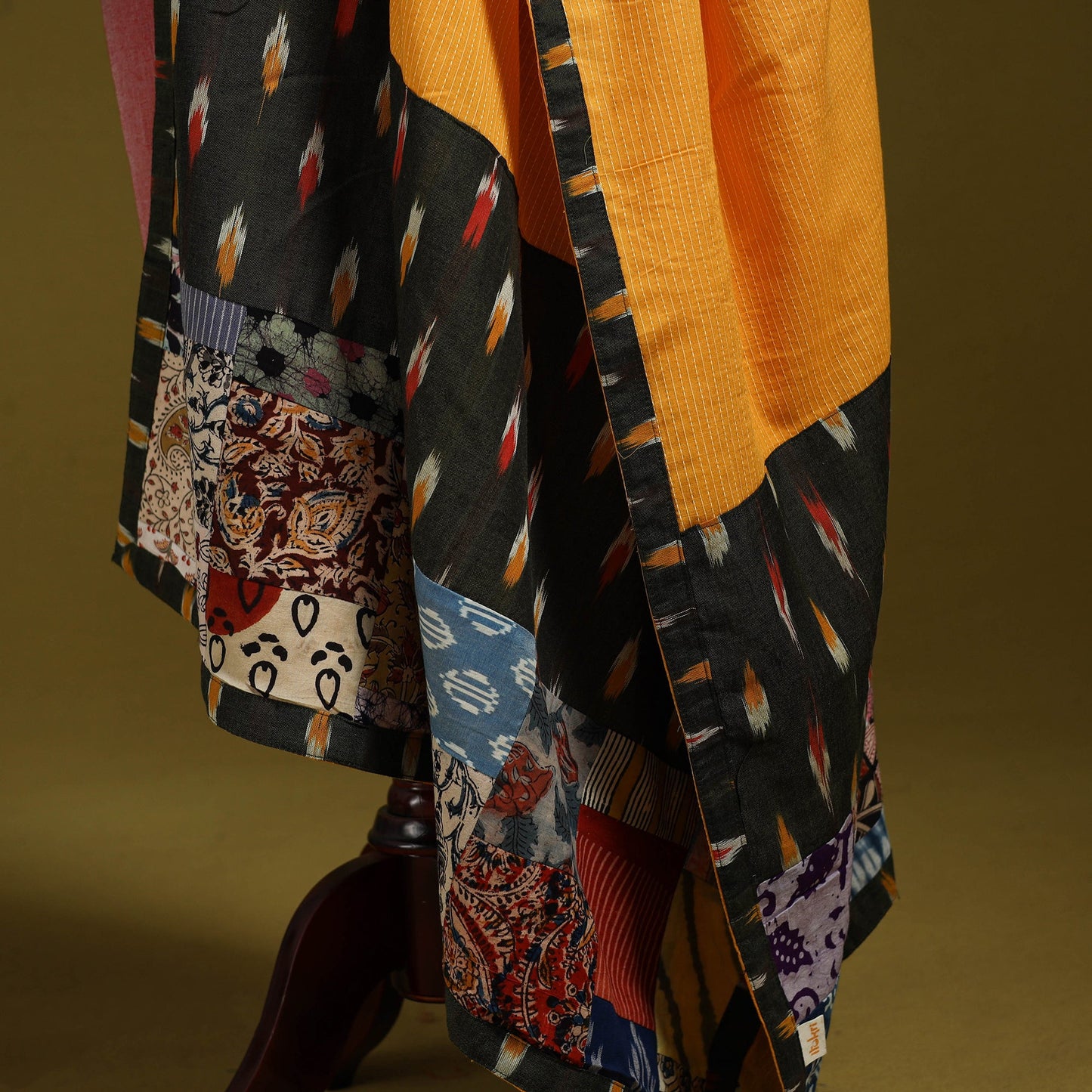 Running stitch with patchwork cotton dupatta 12