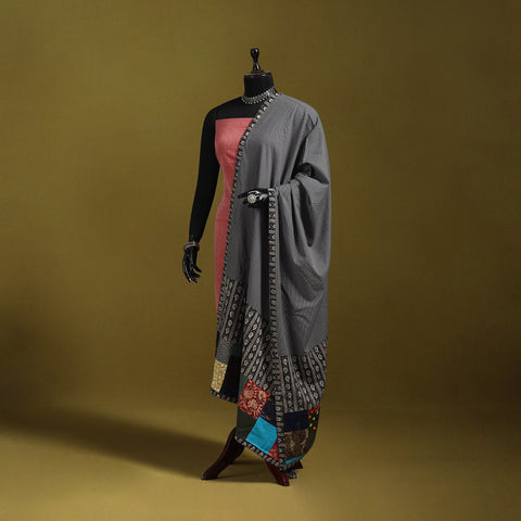 Running stitch with patchwork cotton dupatta 13