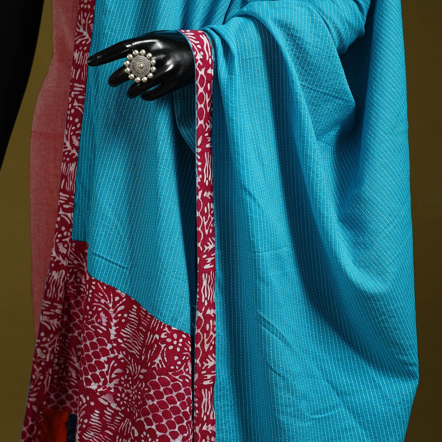 Running stitch with patchwork cotton dupatta 14