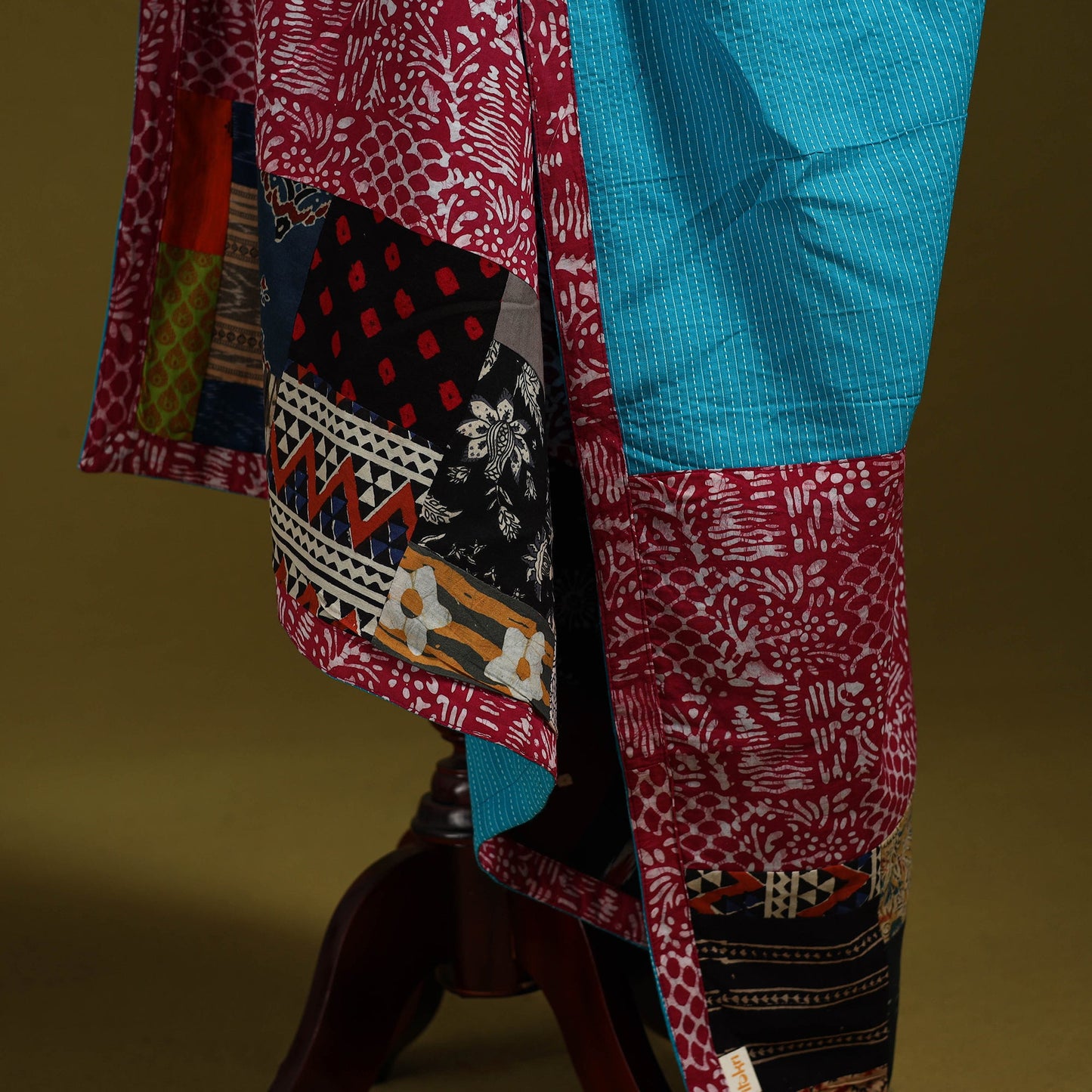 Running stitch with patchwork cotton dupatta 14