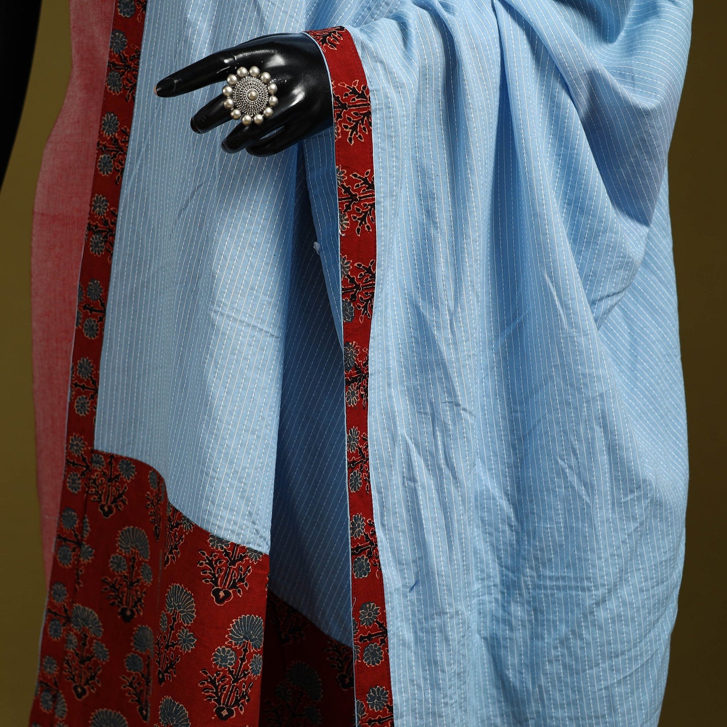 Running stitch with patchwork cotton dupatta 15