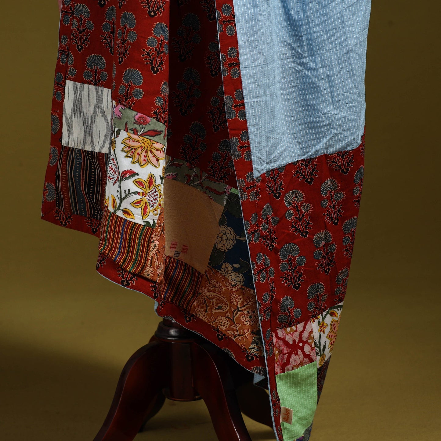 Running stitch with patchwork cotton dupatta 15