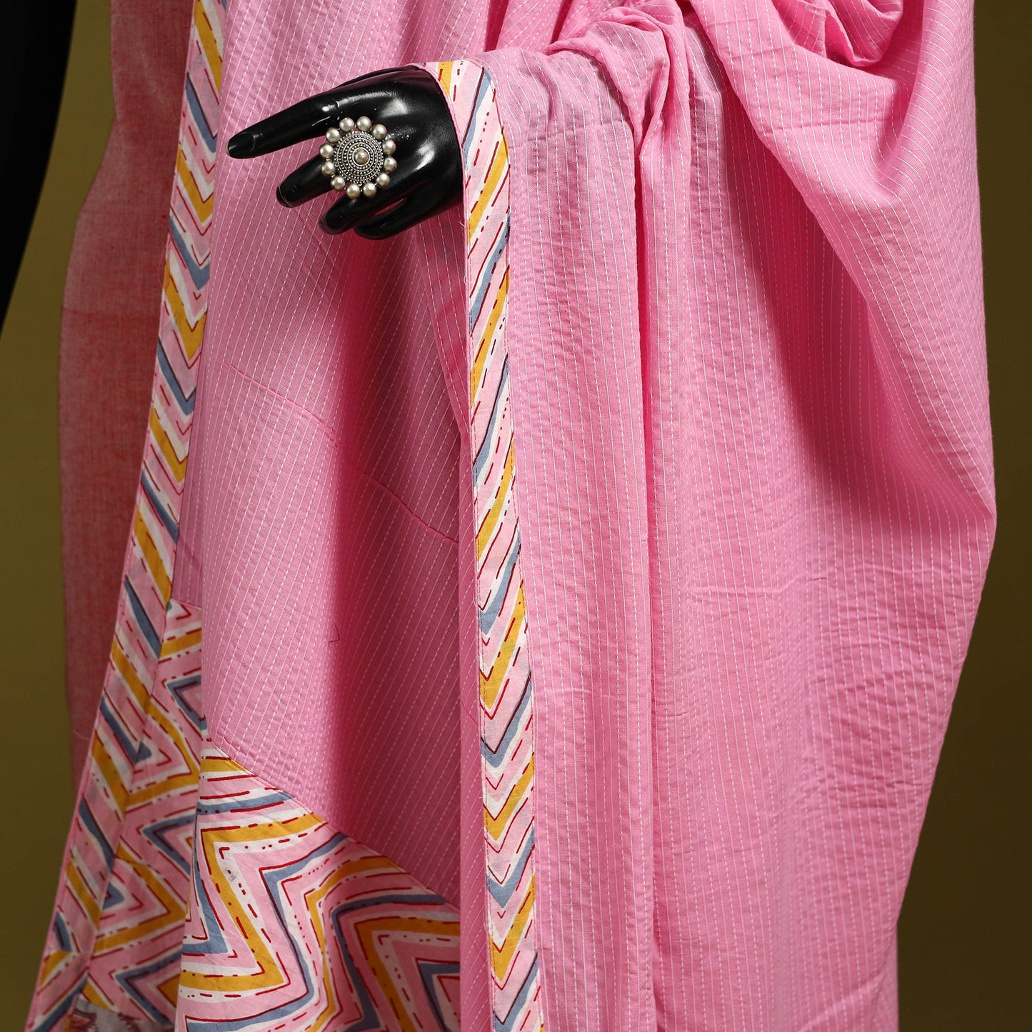 Running stitch with patchwork cotton dupatta 17