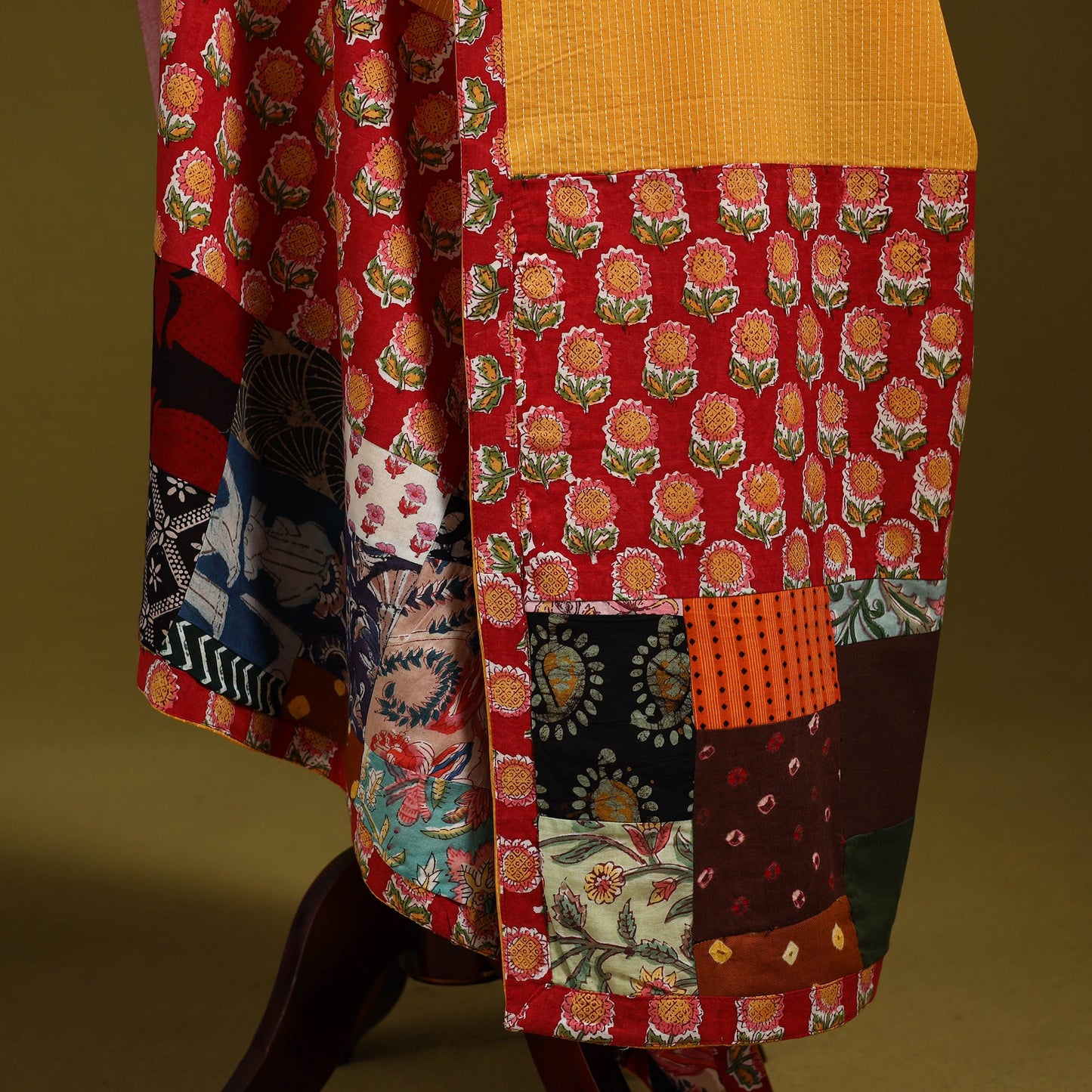 Running stitch with patchwork cotton dupatta 19