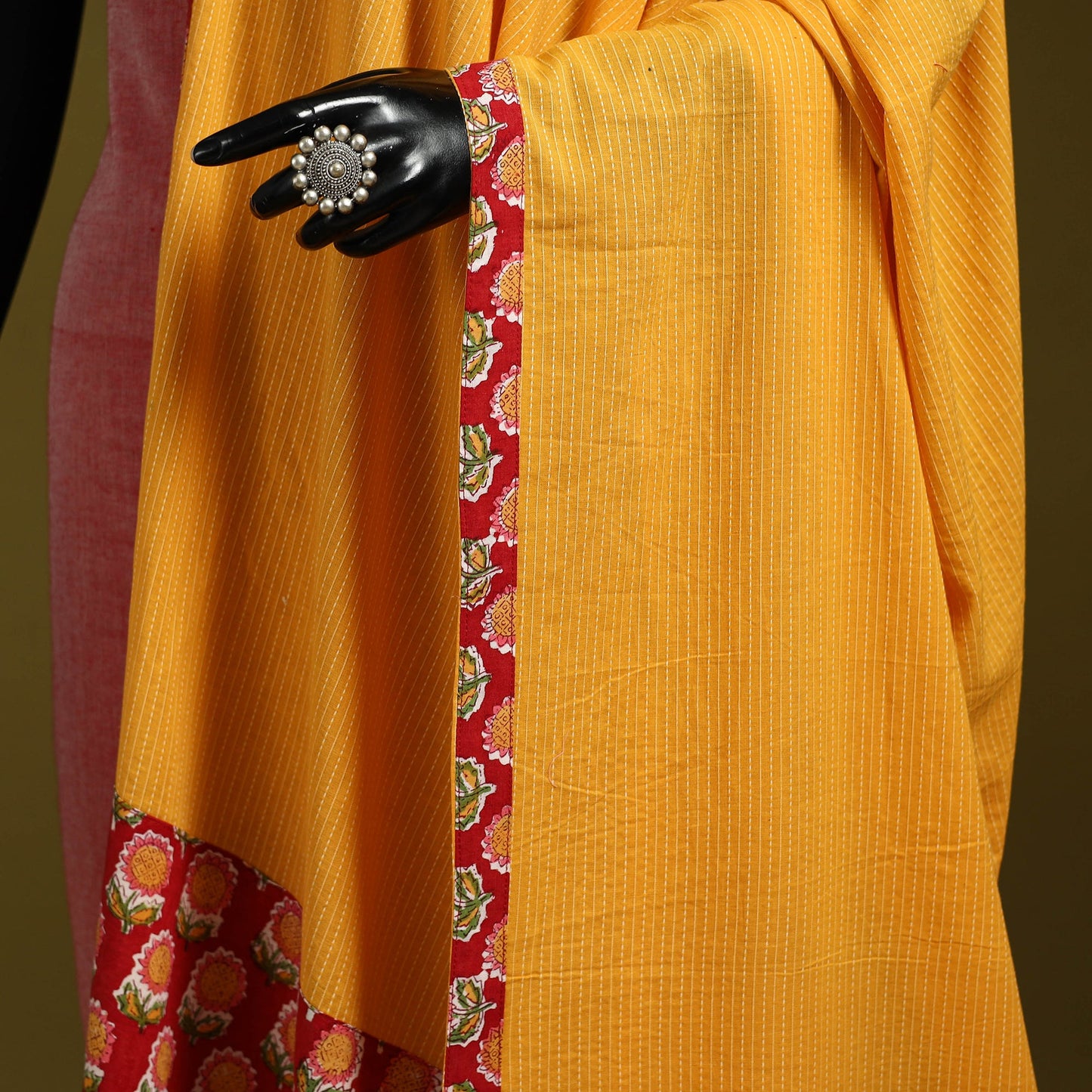 Running stitch with patchwork cotton dupatta 19