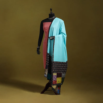 Running stitch with patchwork cotton dupatta 20