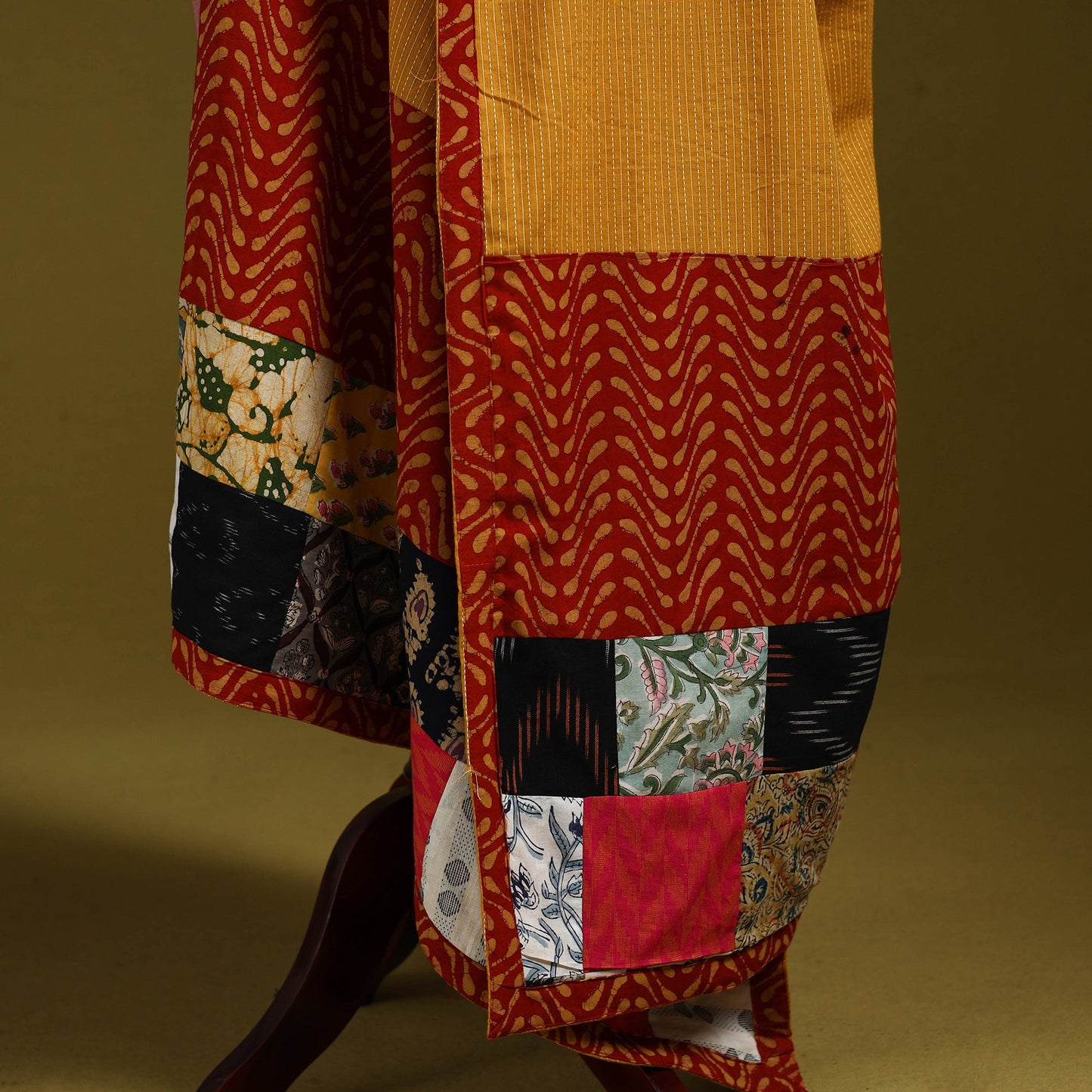 Running stitch with patchwork cotton dupatta 24