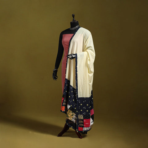 Running stitch with patchwork cotton dupatta 25