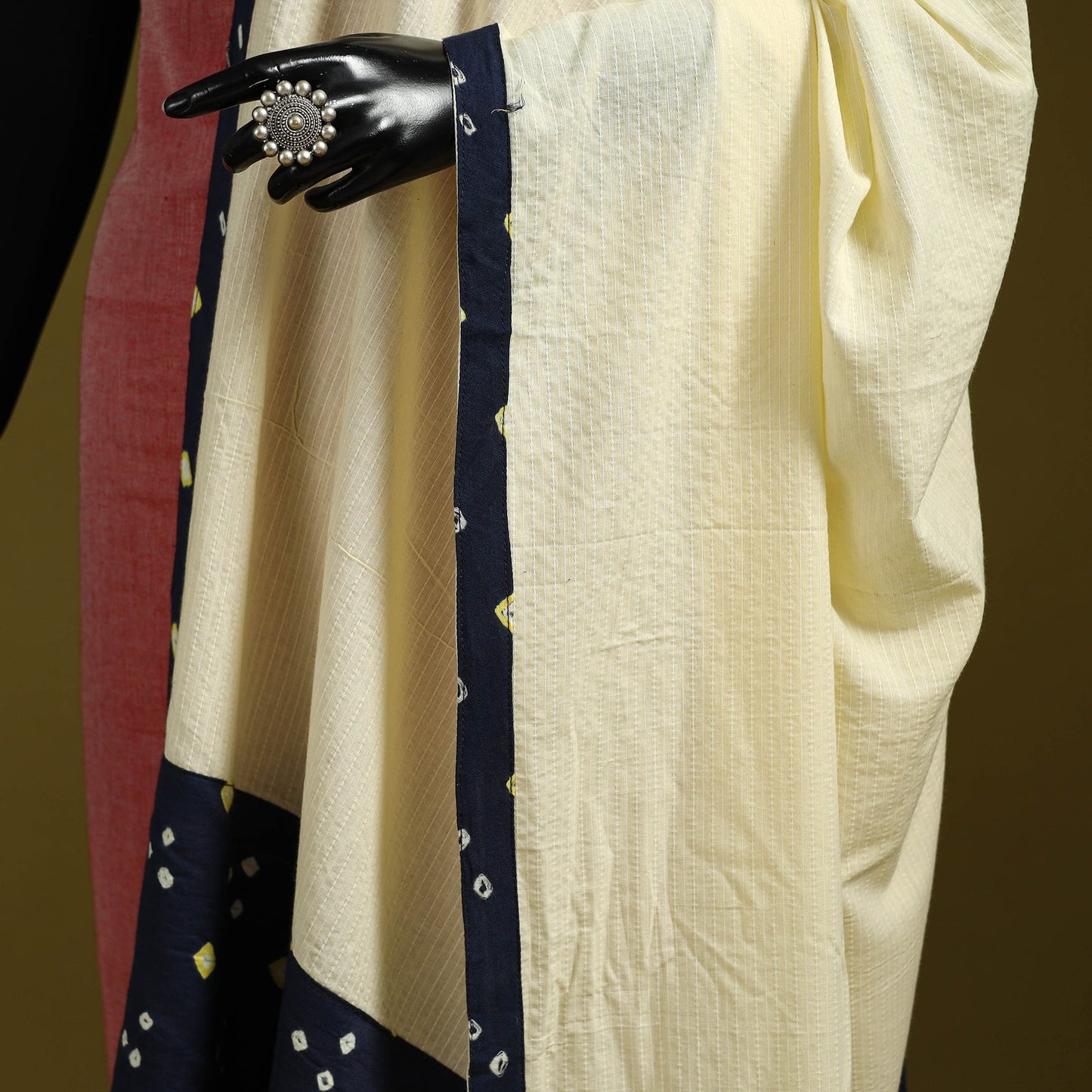 Running stitch with patchwork cotton dupatta 25