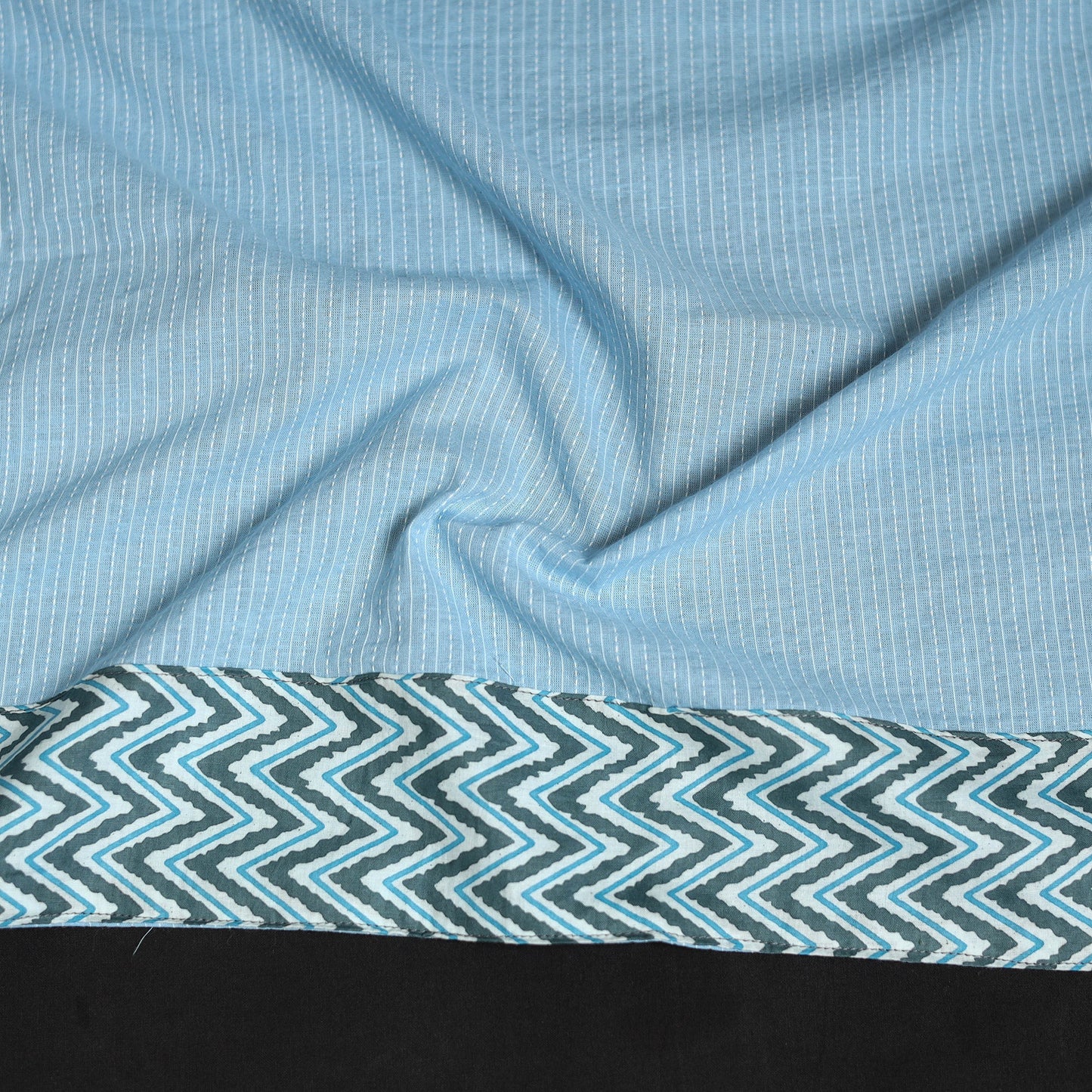 Running stitch plain cotton blouse piece 33 - handcrafted