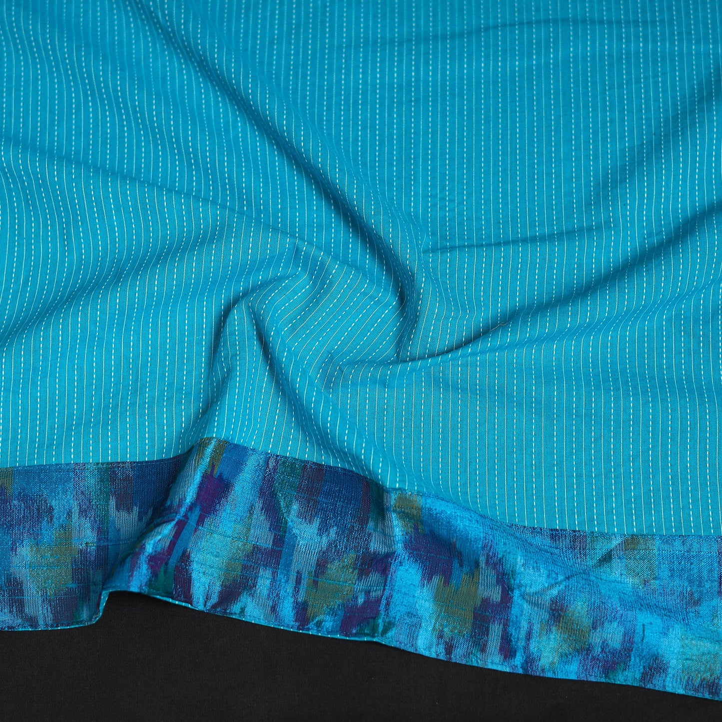 Running stitch plain cotton blouse piece 35 - handcrafted