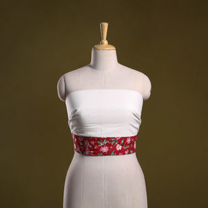 Running stitch plain cotton blouse piece 67 - handcrafted