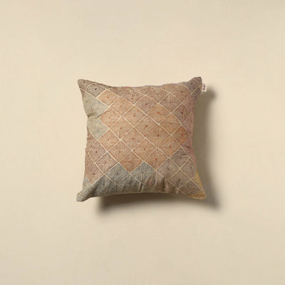 Running stitch plain cushion cover 19 - handcrafted