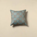 Running stitch plain cushion cover 20 - handcrafted