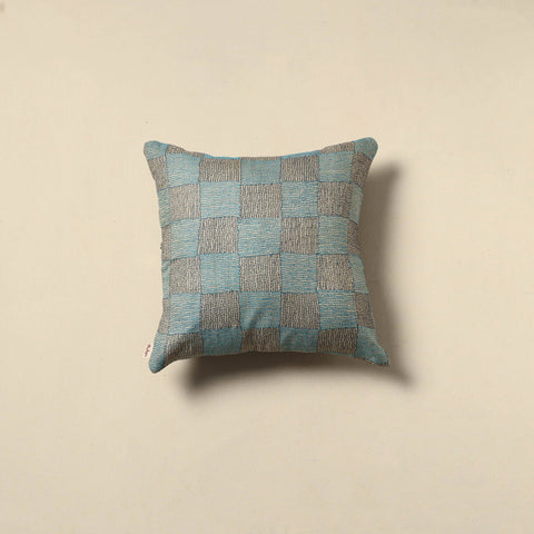 Running stitch plain cushion cover 20 - handcrafted