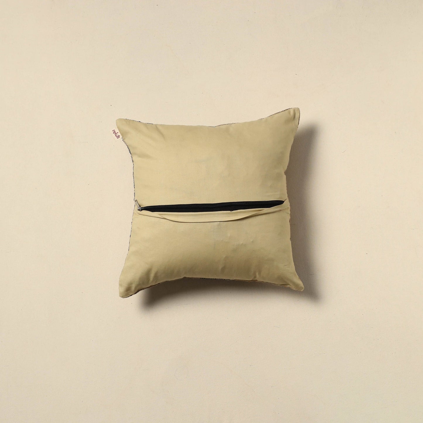 Running stitch plain cushion cover 22 - handcrafted