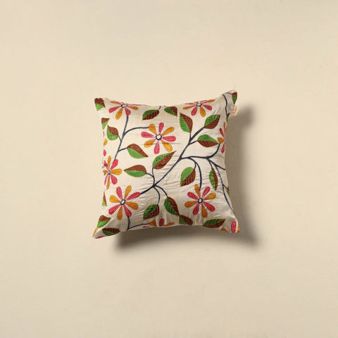 Running stitch plain cushion cover 23 - handcrafted