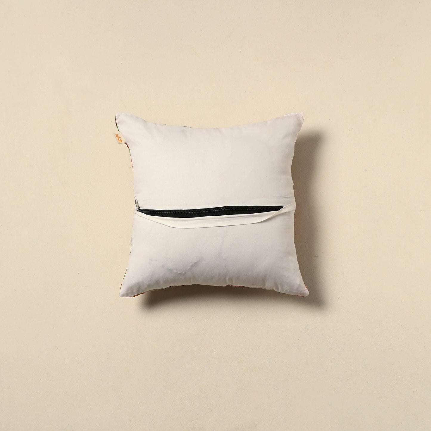 Running stitch plain cushion cover 23 - handcrafted