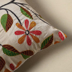 Running stitch plain cushion cover 23 - handcrafted