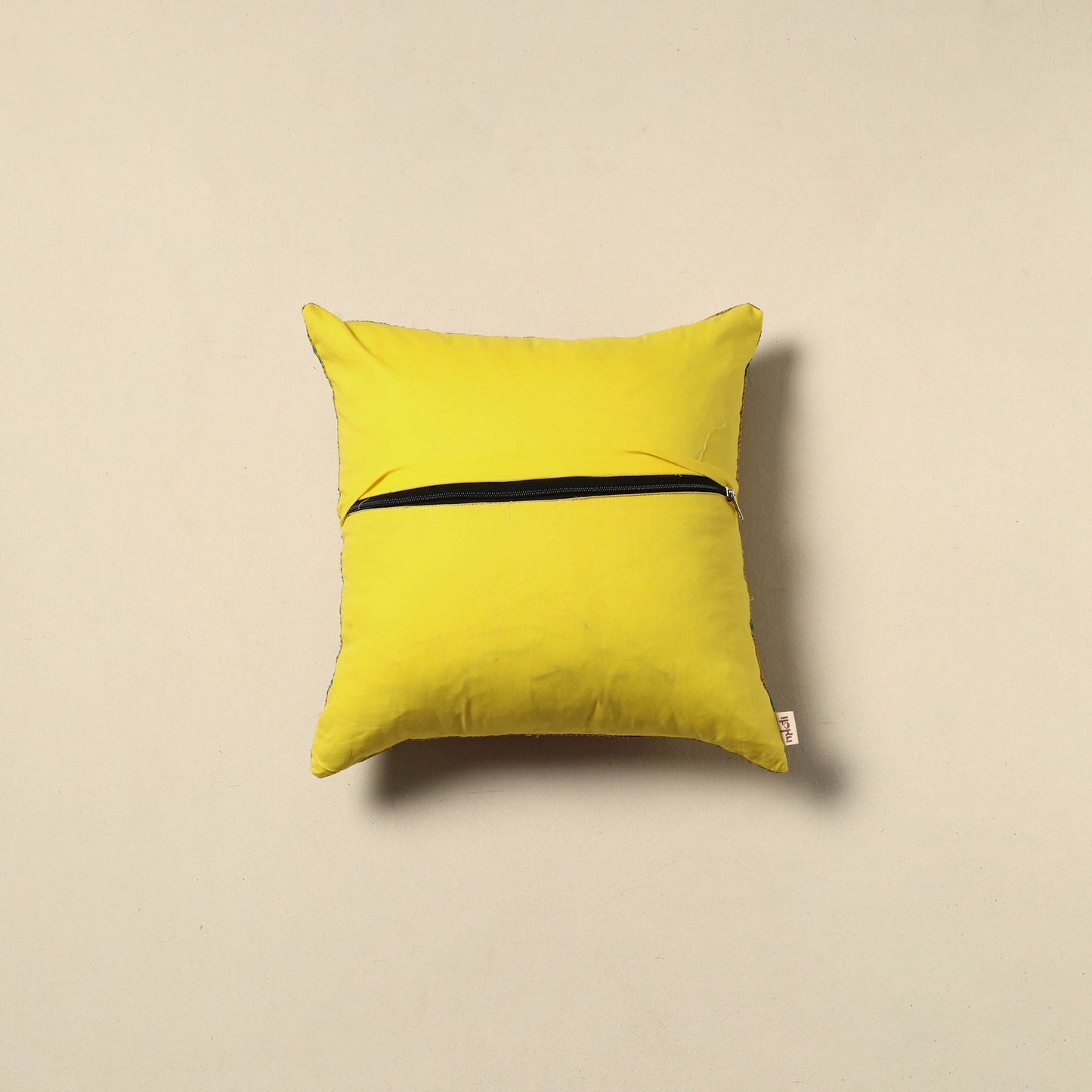 Running stitch plain cushion cover 24 - handcrafted