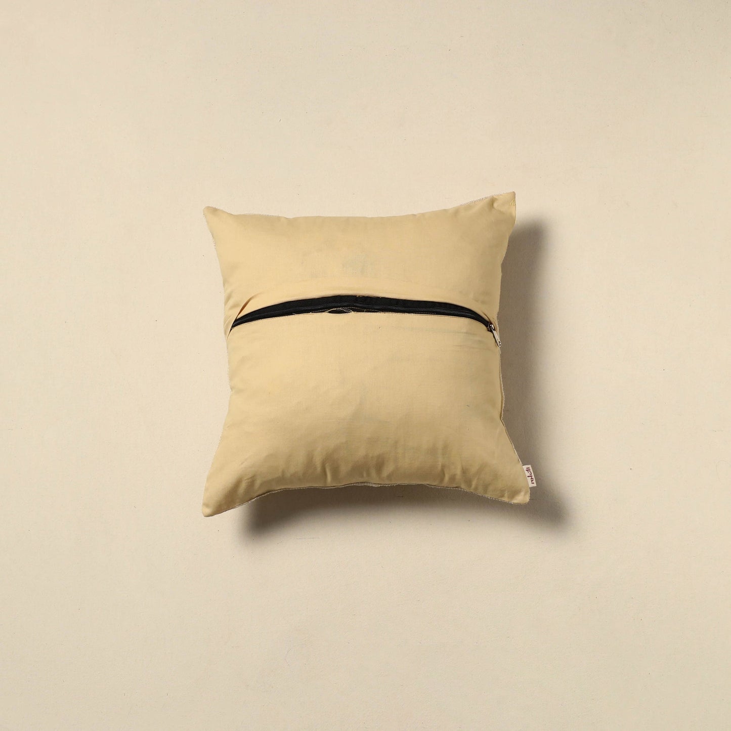 Running stitch plain cushion cover 25 - handcrafted
