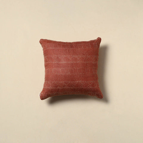 Running stitch plain cushion cover 26 - handcrafted